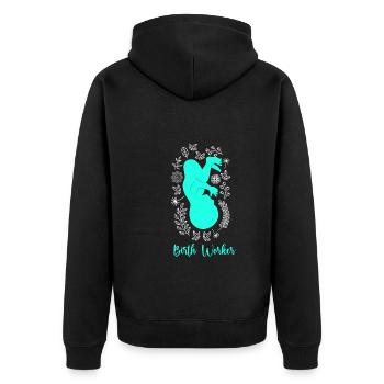 Obstétricien Je suis sage-femme - Veste à capuche bio Premium Unisexe - noir - Dos - Nico (187cm)