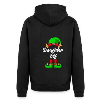 Tochter Elfe Weihnachten Familie Mädchen - Unisex Premium Bio Zip Hoodie - Schwarz - Hinten - Nico (187cm)