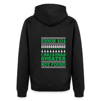 Error Christmas Sweater not found Ugly Christmas - Unisex Premium Bio Zip Hoodie - Schwarz - Hinten - Nico (187cm)