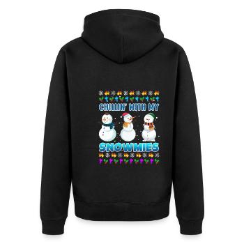 Chillin avec mon bonhomme de neige rigolo Snowmies - Veste à capuche bio Premium Unisexe - noir - Dos - Nico (187cm)