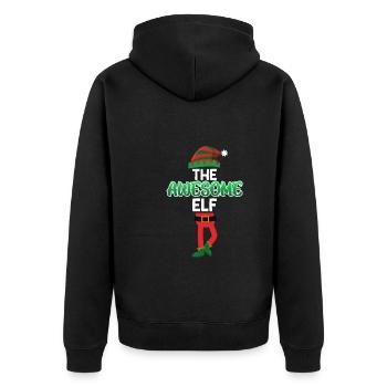 The awesome Elf unglaubliche Elfe - Unisex Premium Bio Zip Hoodie - Schwarz - Hinten - Nico (187cm)