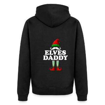 Elves Papa Christmas Father Elves Family - Unisex Premium Organic Zip Hoodie - black - Back - Nico (187cm)