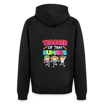My profession is kindergarten teacher kindergarten - Unisex Premium Organic Zip Hoodie - black - Back - Nico (187cm)