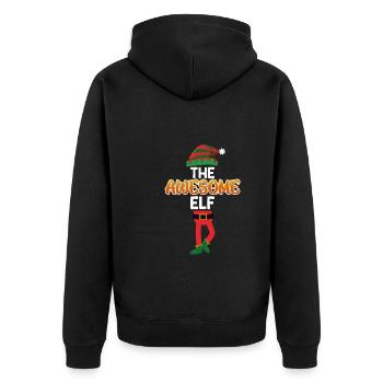 The awesome Elf unglaubliche Elfe - Unisex Premium Bio Zip Hoodie - Schwarz - Hinten - Nico (187cm)