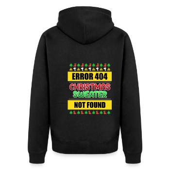 Christmas Sweater not Found Ugly Christmas - Unisex Premium Bio Zip Hoodie - Schwarz - Hinten - Nico (187cm)