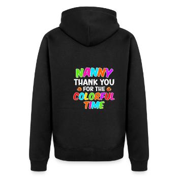 Merci pour le temps coloré meilleure assistante maternelle - Veste à capuche bio Premium Unisexe - noir - Dos - Nico (187cm)
