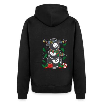 8-Ball Billard Spieler Billiard - Unisex Premium Bio Zip Hoodie - Schwarz - Hinten - Nico (187cm)