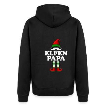 Elfen Papa Weihnachten Vater Elfen Familie - Unisex Premium Bio Zip Hoodie - Schwarz - Hinten - Nico (187cm)