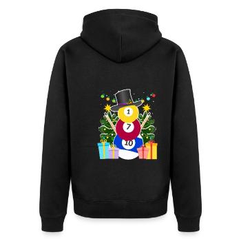 Billiard Kugeln Billard Schneemann Billiard - Unisex Premium Bio Zip Hoodie - Schwarz - Hinten - Nico (187cm)