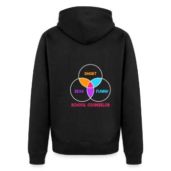 School accompaniment Smart sexy funny School companion - Unisex Premium Organic Zip Hoodie - black - Back - Nico (187cm)