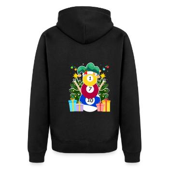 Billiard Kugeln Billard Schneemann Billiard - Unisex Premium Bio Zip Hoodie - Schwarz - Hinten - Nico (187cm)
