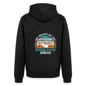 Musiker Mir reichts ich spiele jetzt Dudelsack - Unisex Premium Bio Zip Hoodie - Schwarz - Hinten - Nico (187cm)