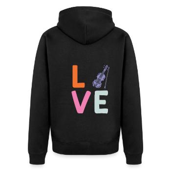 Musicien Musicien J’aime mon violon - Veste à capuche bio Premium Unisexe - noir - Dos - Nico (187cm)