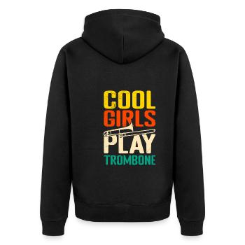 Musicien Les filles cool jouent du trombone - Veste à capuche bio Premium Unisexe - noir - Dos - Nico (187cm)