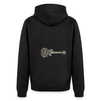 Musicien partitions Professeur de musique Je joue de la guitare - Veste à capuche bio Premium Unisexe - noir - Dos - Nico (187cm)