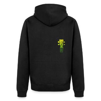 Band Gitarrist Musiker ich spiele die Gitarre - Unisex Premium Bio Zip Hoodie - Schwarz - Hinten - Nico (187cm)