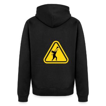Orchestra Band Winds Concert Attention Trombone - Unisex Premium Organic Zip Hoodie - black - Back - Nico (187cm)