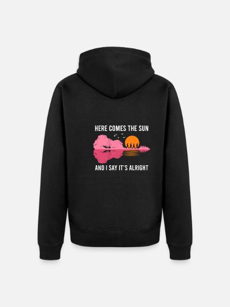 De Here comes the sun akoestische gitaar - Uniseks Premium bio ziphoodie - zwart