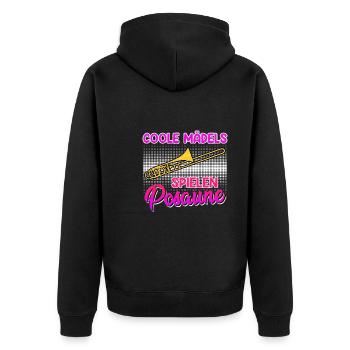 Musicien Les filles cool jouent du trombone - Veste à capuche bio Premium Unisexe - noir - Dos - Nico (187cm)