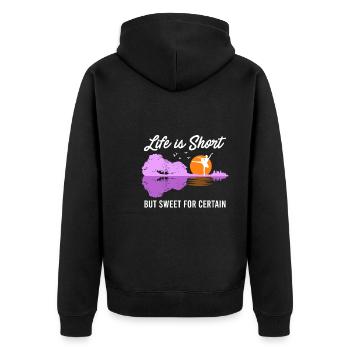 La vie est courte mais douce pour certaines guitares - Veste à capuche bio Premium Unisexe - noir - Dos - Nico (187cm)