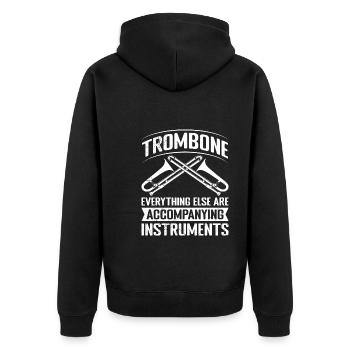 Tout le reste est instruments d’accompagnement trombone - Veste à capuche bio Premium Unisexe - noir - Dos - Nico (187cm)
