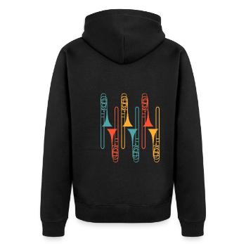 Musicien tromboniste Professeur de musique Je joue du trombone - Veste à capuche bio Premium Unisexe - noir - Dos - Nico (187cm)