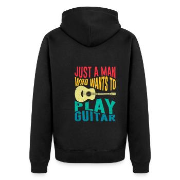 Musicien Seulement un homme qui aime jouer de la guitare - Veste à capuche bio Premium Unisexe - noir - Dos - Nico (187cm)