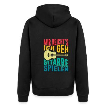 Musiker Mir reichts ich spiele jetzt Gitarre - Unisex Premium Bio Zip Hoodie - Schwarz - Hinten - Nico (187cm)
