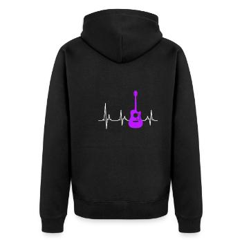 Musiker mein Herz schlägt für Gitarre - Unisex Premium Bio Zip Hoodie - Schwarz - Hinten - Nico (187cm)