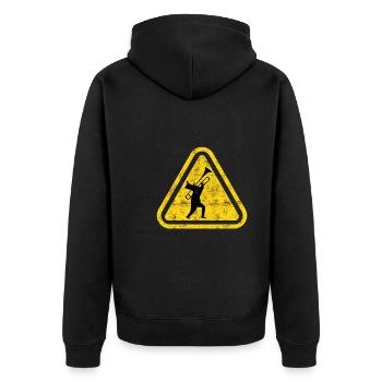 Orchestra Band Winds Concert Attention Trombone - Unisex Premium Organic Zip Hoodie - black - Back - Nico (187cm)