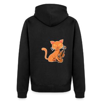 Musicien avec chat je joue du violon - Veste à capuche bio Premium Unisexe - noir - Dos - Nico (187cm)