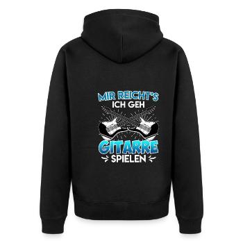Mir reichts ich spiele jetzt Gitarre - Unisex Premium Bio Zip Hoodie - Schwarz - Hinten - Nico (187cm)