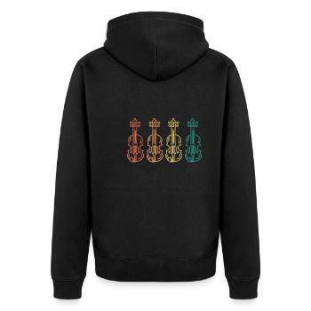 Ich bin Musiker Ich spiele die Geige - Unisex Premium Bio Zip Hoodie - Schwarz - Hinten - Nico (187cm)