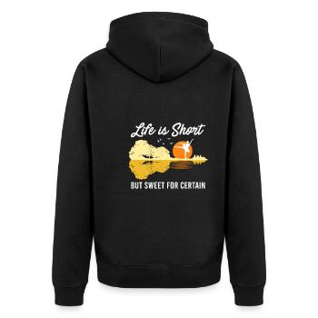 La vie est courte mais douce pour certaines guitares - Veste à capuche bio Premium Unisexe - noir - Dos - Nico (187cm)