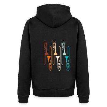 Musicien tromboniste Professeur de musique Je joue du trombone - Veste à capuche bio Premium Unisexe - noir - Dos - Nico (187cm)