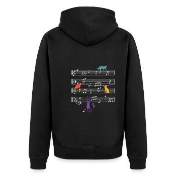 Katzenjammer Katzen Fan Music Notes - Unisex Premium Organic Zip Hoodie - black - Back - Nico (187cm)