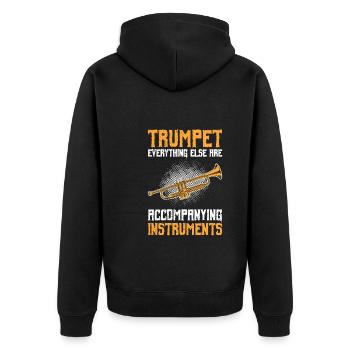 Tout le reste est instruments d’accompagnement trompette - Veste à capuche bio Premium Unisexe - noir - Dos - Nico (187cm)