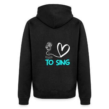 chanteur j'aime chanter - Veste à capuche bio Premium Unisexe - noir - Dos - Nico (187cm)