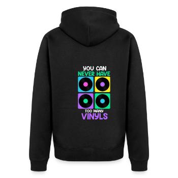 Vous ne pouvez jamais avoir assez de disque vinyle - Veste à capuche bio Premium Unisexe - noir - Dos - Nico (187cm)