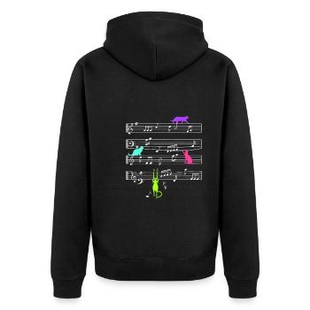 Katzenjammer Katzen Fan Music Notes - Unisex Premium Organic Zip Hoodie - black - Back - Nico (187cm)