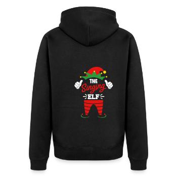 Noël je suis l'elfe chantant chante - Veste à capuche bio Premium Unisexe - noir - Dos - Nico (187cm)