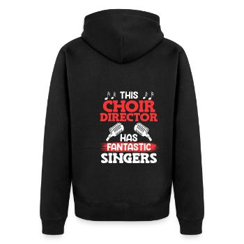 This choir director has fantastic singers singing - Unisex Premium Organic Zip Hoodie - black - Back - Nico (187cm)