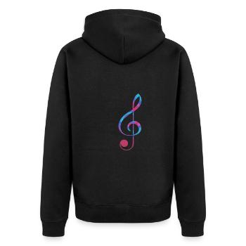 clef j'aime les notes de musique - Veste à capuche bio Premium Unisexe - noir - Dos - Nico (187cm)