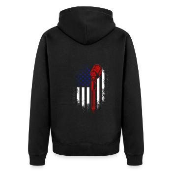USA drapeau chanteur chanteur américain chantant - Veste à capuche bio Premium Unisexe - noir - Dos - Nico (187cm)