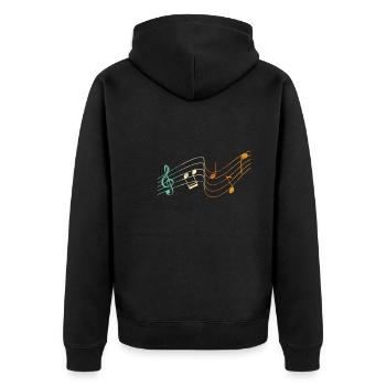 mélomane j'aime chanter de la musique - Veste à capuche bio Premium Unisexe - noir - Dos - Nico (187cm)
