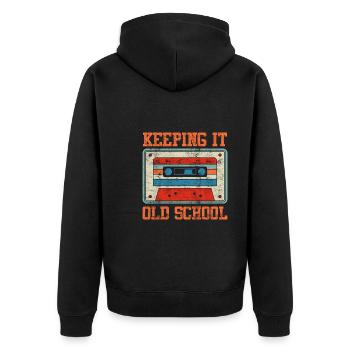 Garder les cassettes de magnétophone à cassettes de la vieille école - Veste à capuche bio Premium Unisexe - noir - Dos - Nico (187cm)