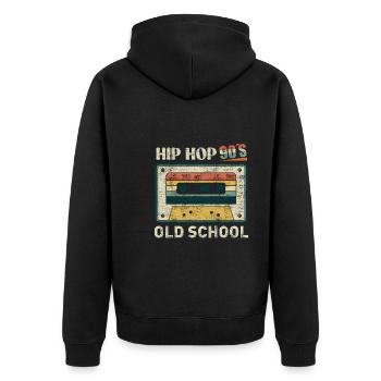 Musique Hip-Hop Je suis Old School 90s - Veste à capuche bio Premium Unisexe - noir - Dos - Nico (187cm)
