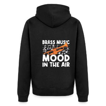 Stimmung in der Luft Blasmusik Orchester Trompete - Unisex Premium Bio Zip Hoodie - Schwarz - Hinten - Nico (187cm)