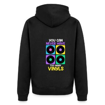 Vous ne pouvez jamais avoir assez de disque vinyle - Veste à capuche bio Premium Unisexe - noir - Dos - Nico (187cm)