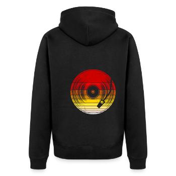 Musiker DJ nichts besseres als Vinyl - Unisex Premium Bio Zip Hoodie - Schwarz - Hinten - Nico (187cm)